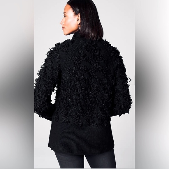 🎄Pure Jill Black Textured Fringe Cardi 🎄 - Picture 4 of 9